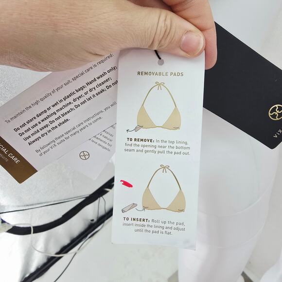 Vix Paula Hermanny Metallic Silver Bikini Top M New - Picture 6 of 12